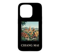 Carcasa para iPhone 15 Pro Póster de Viaje del Templo de Tailandia de Chiang MAI