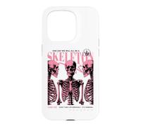 Carcasa para iPhone 15 Pro Póster sarcástico Divertido de semitono sarcástico de anatomía Esqueleto Rosa gótico