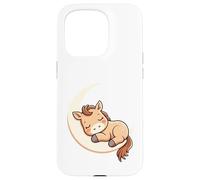 Carcasa para iPhone 15 Pro Potro Dormido en la Luna - Ilustración Animal