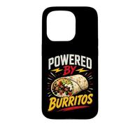 Carcasa para iPhone 15 Pro Powered by Burritos Funny Burrito Saying Humor Joke Gag