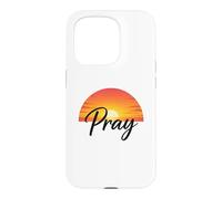 Carcasa para iPhone 15 Pro Pray Sunset Inspirational Religious Christian Faith