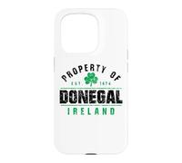 Carcasa para iPhone 15 Pro Propiedad de Donegal Irlanda EST. 1474 Shamrock Distressed BG