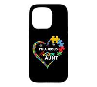 Carcasa para iPhone 15 Pro Proud Autism Aunt Puzzle Heart Awareness Support