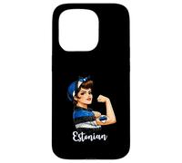 Carcasa para iPhone 15 Pro Proud Strong Estonian Girl Woman Girlfriend Estonia Flag