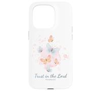Carcasa para iPhone 15 Pro Proverbs 3:5 Trust in The Lord - Women Girls Floral (White)