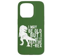 Carcasa para iPhone 15 Pro Puedo ser Viejo, Pero Tengo Que Ver al Jubilado Divertido de T-Rex Boomer