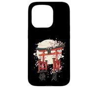 Carcasa para iPhone 15 Pro Puerta Japonesa Torii Cherry Blossom Art Japón Cultura Kanji