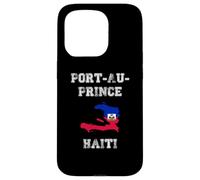 Carcasa para iPhone 15 Pro Puerto Príncipe Haití Vintage Bandera Mapa Diseño