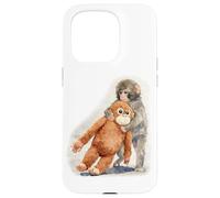 Carcasa para iPhone 15 Pro Punch - Lindo bebé Mono y orangután Peluche Juguete Acuarela