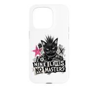 Carcasa para iPhone 15 Pro Punk Cat Nine Lives No Masters Mohawk Anarchy