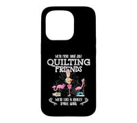 Carcasa para iPhone 15 Pro Quilter Gift - were More Than Just Quilting Friends Flamingo