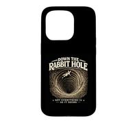 Carcasa para iPhone 15 Pro Rabbit Holes Conspiración Gráfico Retro Conejo OVNIs Meme Verdad
