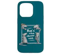 Carcasa para iPhone 15 Pro Rats What Cheese Said Dad Joke Juego de Palabras sobre Ratas