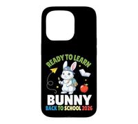Carcasa para iPhone 15 Pro Ready To Learn Bunny Back To School 2026 Estudiante Niños Niñas