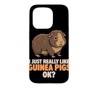 Carcasa para iPhone 15 Pro Realmente me Gustan los Conejillos de Indias Ok Cute Teddy Guinea Pig