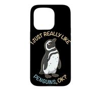 Carcasa para iPhone 15 Pro Realmente me Gustan los pingüinos Ok Animal Pingüino de Magallanes