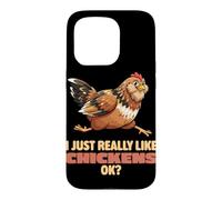 Carcasa para iPhone 15 Pro Realmente me Gustan los Pollos Ok Farm Easter Egger Chicken