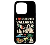 Carcasa para iPhone 15 Pro Recuerdo de Viaje I Love Puerto Vallarta México