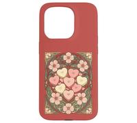 Carcasa para iPhone 15 Pro Recuerdos en Forma de corazón y Flores Art Nouveau