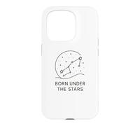 Carcasa para iPhone 15 Pro Regalo de astrología Born Under The Stars para fanáticos