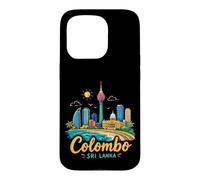 Carcasa para iPhone 15 Pro Regalo de Recuerdo de Viaje de Colombo Sri Lanka Dibujado a Mano