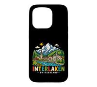 Carcasa para iPhone 15 Pro Regalo histórico de Viaje de Interlaken Suiza Dibujado a Mano
