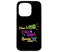 Carcasa para iPhone 15 Pro Regalo para animadoras Cheer Cheer Loud Shine Bright