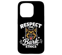 Carcasa para iPhone 15 Pro Respect The Bark Ethics, Humor del Pastor alemán