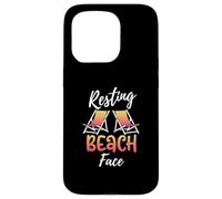 Carcasa para iPhone 15 Pro Resting Beach Face and Beach Chairs Funny Resting Beach Face