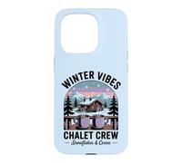 Carcasa para iPhone 15 Pro Retro Christmas Winter Vibes Ski Vacation Chalet Crew