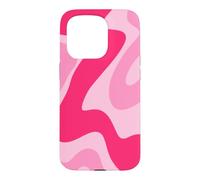 Carcasa para iPhone 15 Pro Retro Hot Pink Swirl Abstracto Estético Groovy 70s Boho Y2K
