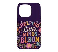 Carcasa para iPhone 15 Pro Retro Teacher Helping Little Minds Bloom Floral Cita