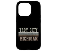 Carcasa para iPhone 15 Pro Retro Troy Ciudad Michigan
