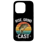 Carcasa para iPhone 15 Pro Rise Grind Cast Amante de la Pesca Pescado Susurrador Aventuras Lago