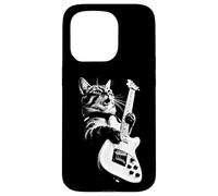 Carcasa para iPhone 15 Pro Rock Cat Playing Guitar - Funny Guitar Cat