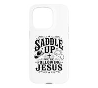 Carcasa para iPhone 15 Pro Saddle Up Estaban siguiendo a Jesús Fe Biblia Escritura Dios