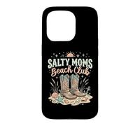 Carcasa para iPhone 15 Pro Salty Moms Beach Club - Botas Vaqueras Divertidas y Lindas Occidentales