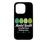 Carcasa para iPhone 15 Pro Salud Mental Cada Mente Cuenta una Historia Diferente Positividad