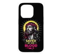 Carcasa para iPhone 15 Pro Salvado por Su Sangre Jesucristo Corona De Espinas Cristiano