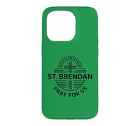Carcasa para iPhone 15 Pro San Brendan Oración por Nosotros Oración Católica de San Patronazgo