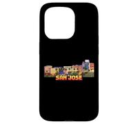 Carcasa para iPhone 15 Pro San José 8-bit Retro Video Arcade Gamer Style Gaming 80s