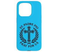 Carcasa para iPhone 15 Pro San Padre Pío Reza por Nosotros Católica Santa Cruz Devoción