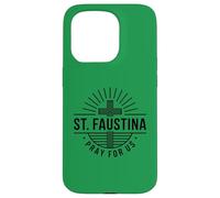 Carcasa para iPhone 15 Pro Santa Faustina ruega por Nosotros Cruz Católica