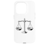 Carcasa para iPhone 15 Pro Scales of Justice Libra Star Sign Legal Gift Abogado Juez