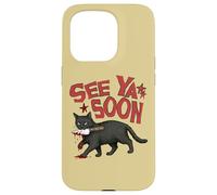 Carcasa para iPhone 15 Pro See Ya Soon Dark Cat Meme Design Womens Girls