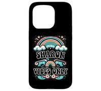 Carcasa para iPhone 15 Pro Sharon Vibes Only Cute Retro Girls Sharon Name