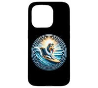Carcasa para iPhone 15 Pro Shetland Sheepdog - Tabla de Surf con diseño de Perro Surfista