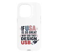 Carcasa para iPhone 15 Pro Si Estados Unidos es Tan Bueno, ¿por qué USB Retro Humor Coder Tech America?