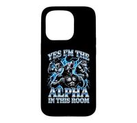 Carcasa para iPhone 15 Pro Sí, Soy el Alfa en Esta habitación - Funny Wolf Meme Chicos Hombres