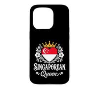 Carcasa para iPhone 15 Pro Singaporean Queen Singapore Flag Proud Singaporean Woman